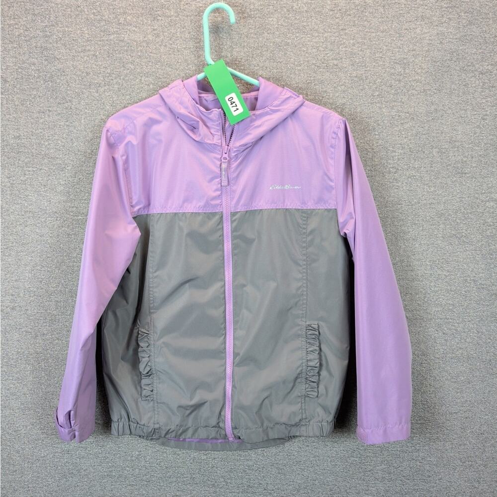 Eddie Bauer Girls Jacket Lightweight Lavender Purple and Gray Size L 14/16